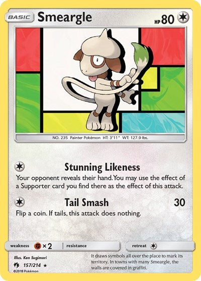 Smeargle (SM - Lost Thunder) Medium Play Reverse Holofoil