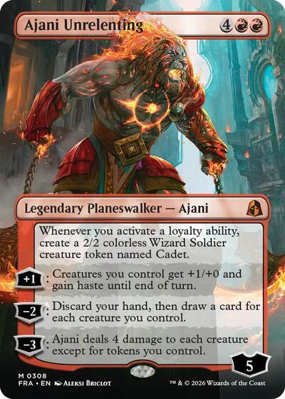 Ajani Unrelenting (Borderless) (Reality Fracture) Light Play
