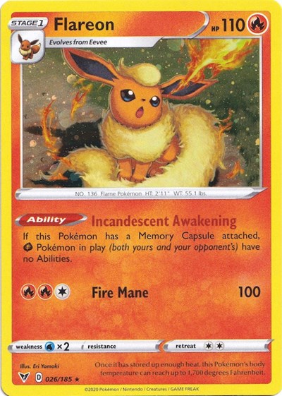Flareon - 026/185 (Cosmos Holo) (Miscellaneous Cards & Products) Light Play Holofoil