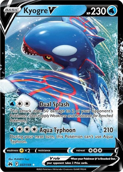 Kyogre V (Crown Zenith) Near Mint Holofoil