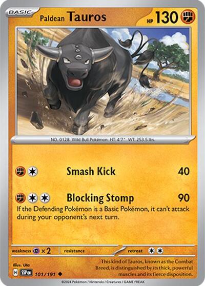 Paldean Tauros - 101 (SV08: Surging Sparks) Light Play