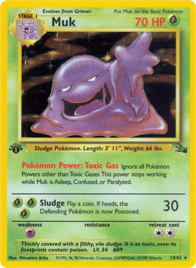 Muk (13) (Fossil) Medium Play Holofoil Unlimited