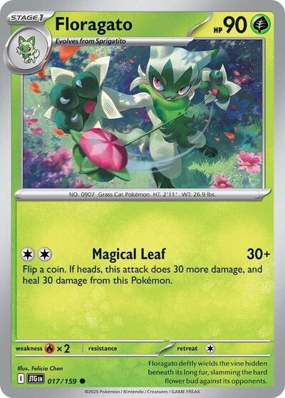 Floragato (SV09: Journey Together) Light Play Reverse Holofoil