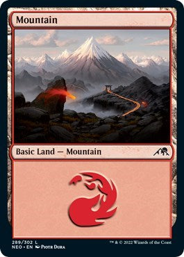 Mountain (289) (Kamigawa: Neon Dynasty) Light Play