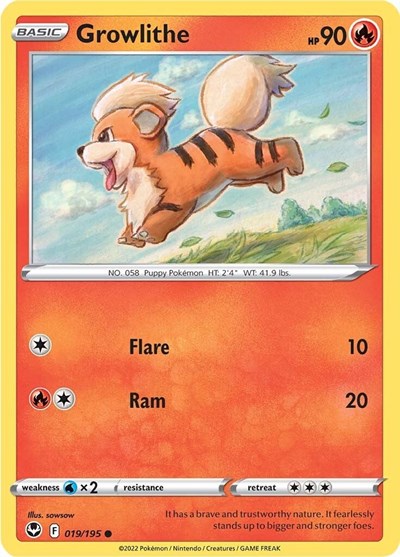 Growlithe (SWSH12: Silver Tempest) Light Play Reverse Holofoil