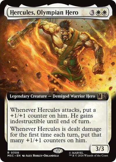 Hercules, Olympian Hero (Extended Art) (Commander: Marvel Super Heroes) Light Play