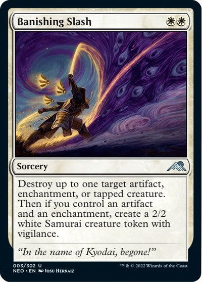 Banishing Slash (Kamigawa: Neon Dynasty) Light Play Foil
