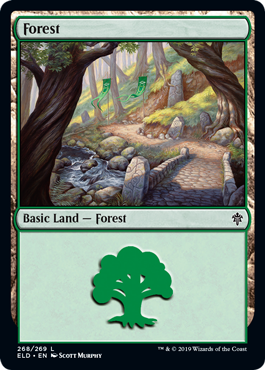 Forest (268) (Throne of Eldraine) Light Play