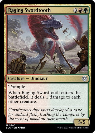 Raging Swordtooth (Commander: The Lost Caverns of Ixalan) Damaged / Poor