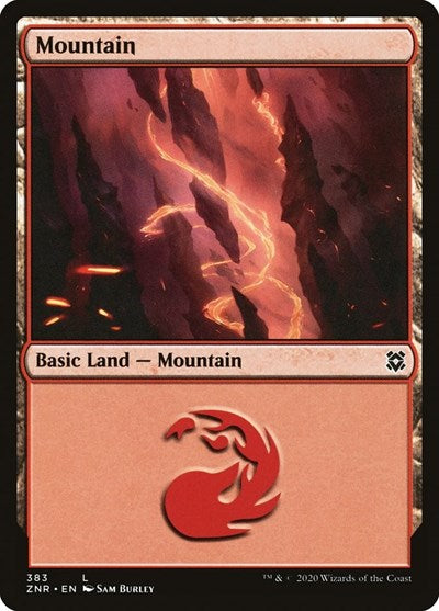Mountain (383) (Zendikar Rising) Light Play Foil