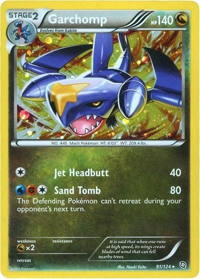 Garchomp - 91/124 (Cosmos Holo) (Blister Exclusives) Damaged / Poor Holofoil
