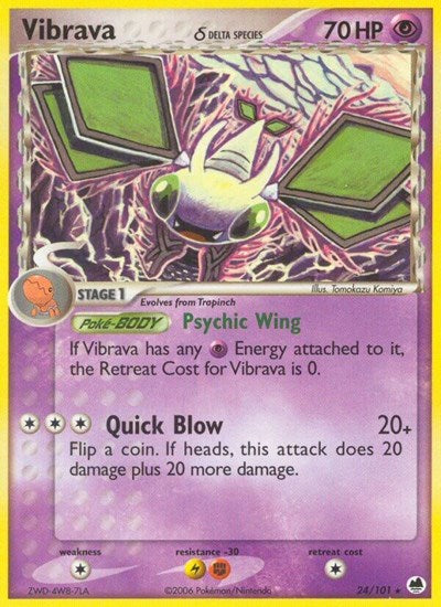 Vibrava - 024/101 (Delta Species) (Dragon Frontiers) Damaged / Poor