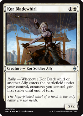 Kor Bladewhirl (Battle for Zendikar) Light Play Foil