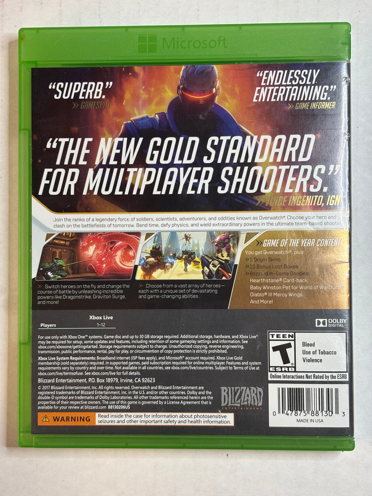 Overwatch Game Of The Year Edition (Xbox Series X/Xbox one) (Complete In Box)