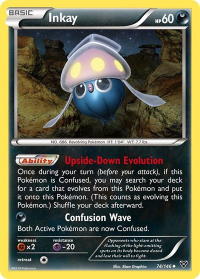 Inkay (74) (XY Base Set) Light Play Reverse Holofoil
