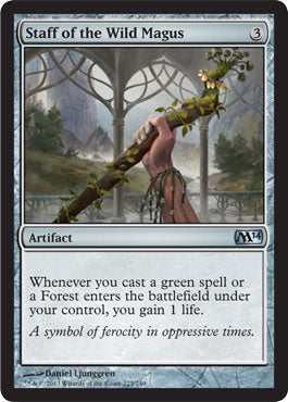 Staff of the Wild Magus (Magic 2014 Core Set) Light Play