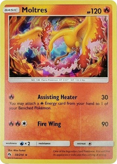 Moltres - 38/214 (Cracked Ice Holo) (Deck Exclusives) Damaged / Poor Holofoil
