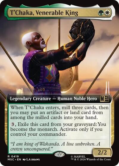 T'Chaka, Venerable King (Extended Art) (Commander: Marvel Super Heroes) Light Play