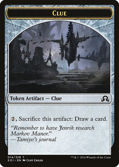 Clue Token (14) (Shadows Over Innistrad) Light Play
