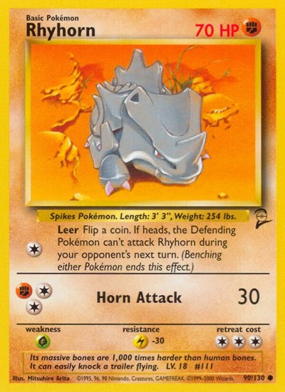 Rhyhorn (Base Set 2) Light Play