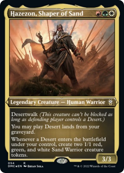 Hazezon, Shaper of Sand (Foil Etched) (Commander: Dominaria United) Light Play Foil