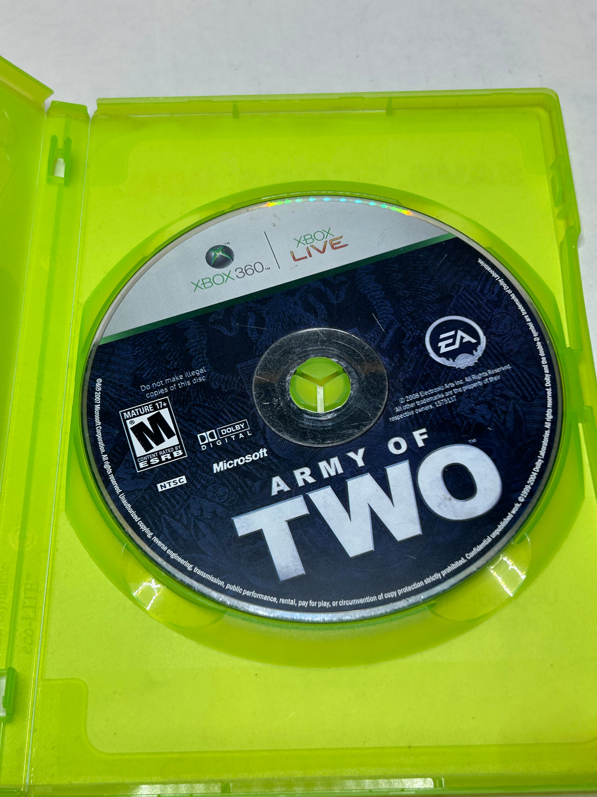 Army of Two (Xbox 360) (Preowned Gamestop case)(disc only)