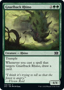 Gnarlback Rhino (Double Masters 2022) Light Play Foil