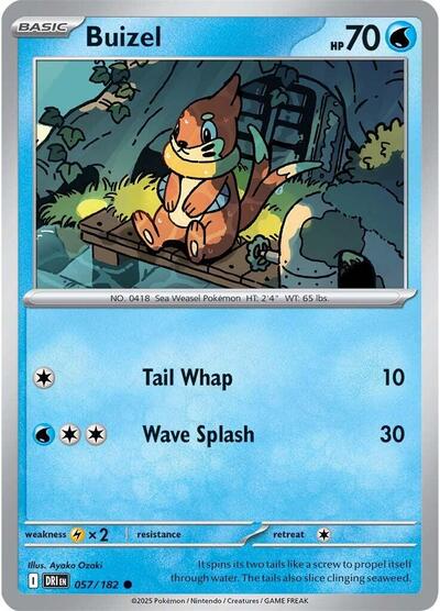 Buizel (SV10: Destined Rivals) Light Play Reverse Holofoil