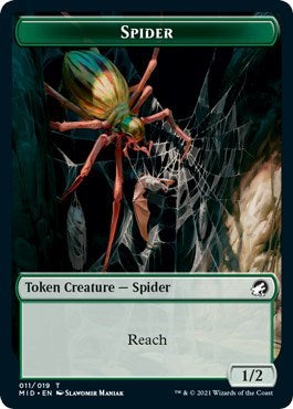 Spider Token (Innistrad: Midnight Hunt) Light Play