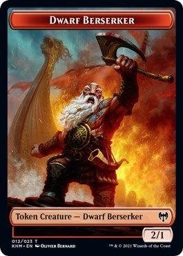 Dwarf Berserker Token (Kaldheim) Light Play