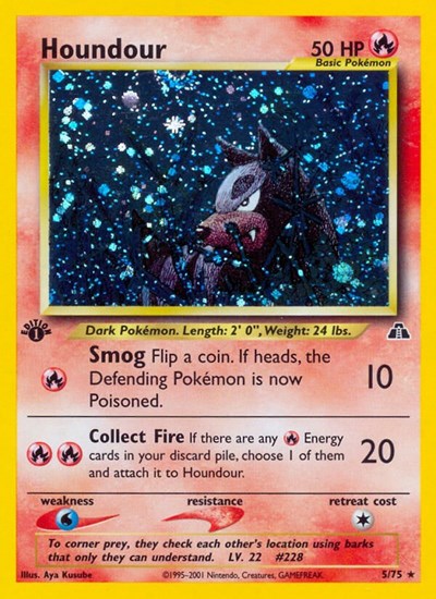 Houndour (5) (Neo Discovery) Damaged / Poor Holofoil Unlimited