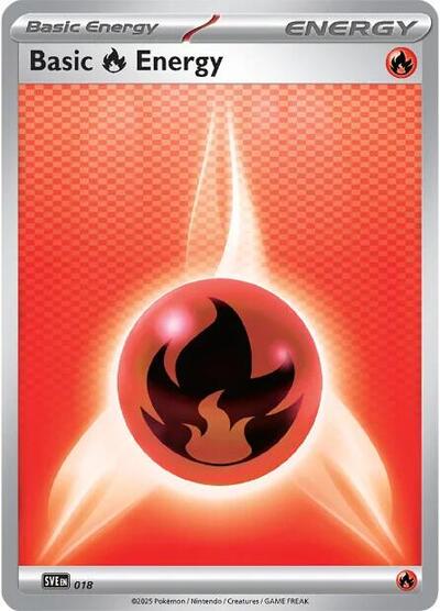 Basic Fire Energy - 018 (SVE: Scarlet & Violet Energies) Light Play Reverse Holofoil