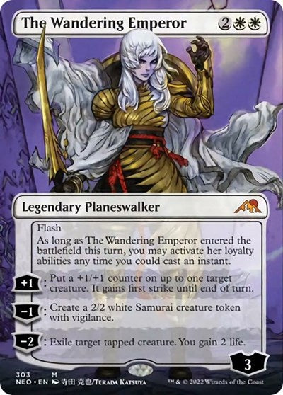 The Wandering Emperor (Borderless) (Kamigawa: Neon Dynasty) Light Play