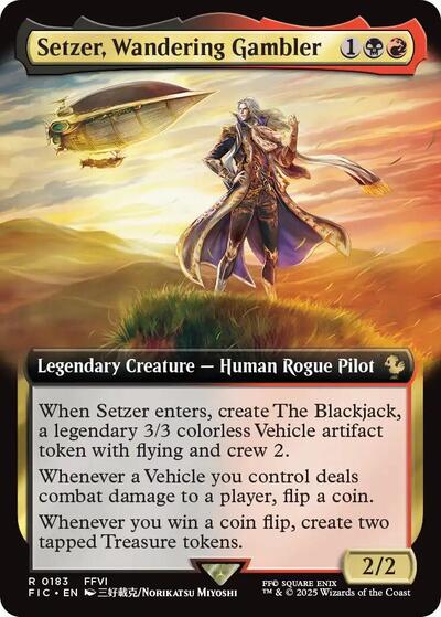 Setzer, Wandering Gambler (Extended Art) (Commander: FINAL FANTASY) Light Play