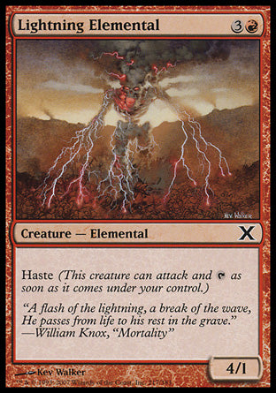 Lightning Elemental (10th Edition) Light Play