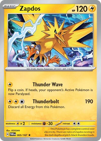 Zapdos (SV06: Twilight Masquerade) Light Play Holofoil