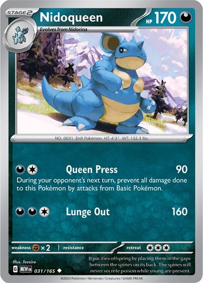 Nidoqueen (Scarlet and Violet: 151) Light Play Reverse Holofoil