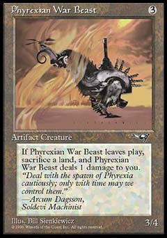 Phyrexian War Beast (Helicopter blades left) (Alliances) Light Play
