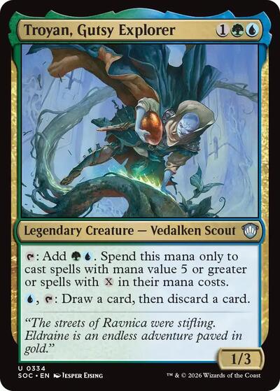 Troyan, Gutsy Explorer (Commander: Secrets of Strixhaven) Light Play
