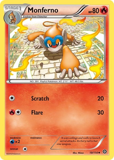 Monferno (XY - Steam Siege) Light Play