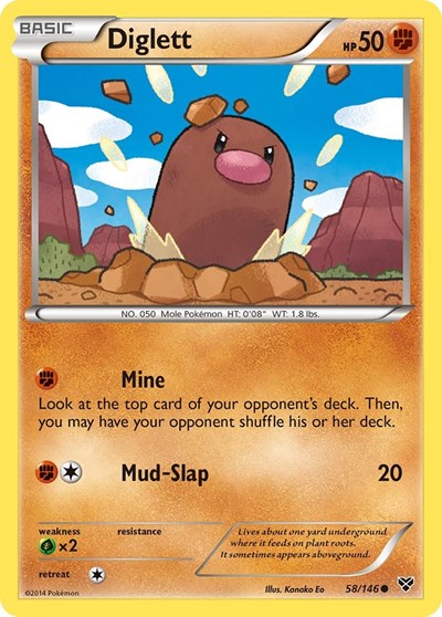 Diglett (XY Base Set) Medium Play
