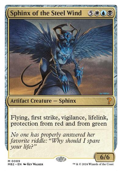 Sphinx of the Steel Wind (White Border) (Mystery Booster 2) Light Play