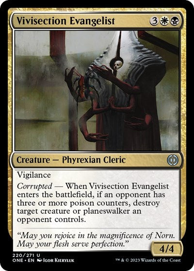 Vivisection Evangelist (Phyrexia: All Will Be One) Light Play Foil