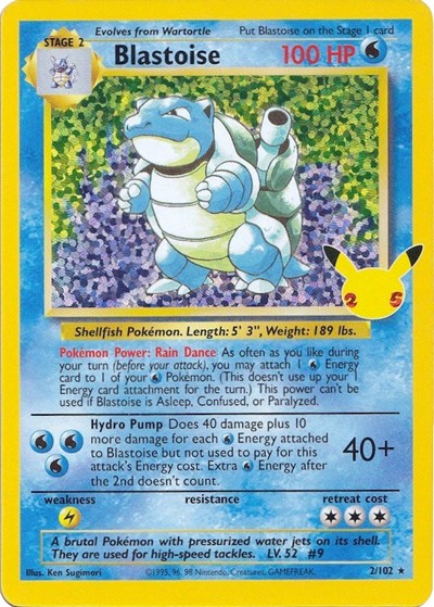 Blastoise (Celebrations: Classic Collection) Light Play