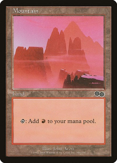 Mountain (346) (Urza's Saga) Heavy Play