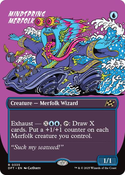Mindspring Merfolk (Borderless) (Aetherdrift) Light Play Foil