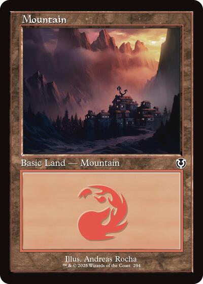 Mountain (294) (Retro Frame) (Innistrad Remastered) Heavy Play Foil