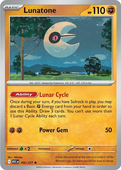 Lunatone (ME: Ascended Heroes) Light Play Holofoil
