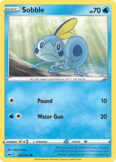 Sobble (055) (SWSH01: Sword & Shield Base Set) Damaged / Poor