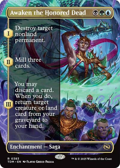 Awaken the Honored Dead (Borderless) (Tarkir: Dragonstorm) Light Play